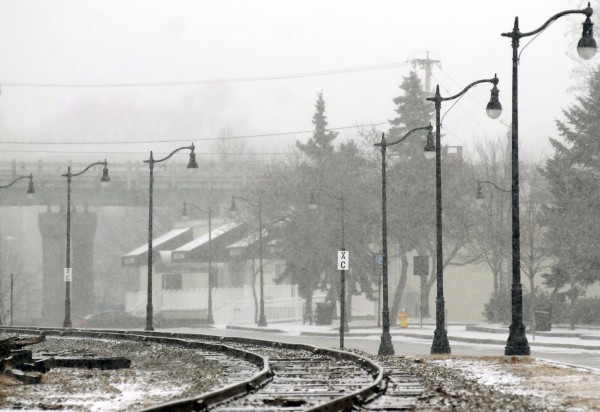 Railroad tracks along Front Street by Sea Dog Brewing Co. in Bangor on Tuesday. Railroad tracks along Front Street by Sea Dog Brewing Co. in Bangor on Tuesday.