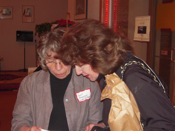 Gail Maynard of Orchard Hill Farm in Woodland welcomes Rep. Carol McElwee of Caribou to a gathering of small family farm owners and Maine legislators March 9 at The Whole Potato Cafe and Commons in Presque Isle. Gail Maynard of Orchard Hill Farm in Woodland welcomes Rep. Carol McElwee of Caribou to a gathering of small family farm owners and Maine legislators March 9 at The Whole Potato Cafe and Commons in Presque Isle.