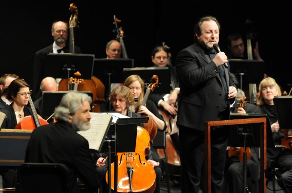 Bangor Symphony Orchestra conductor Lucas Richman addresses the audience on Sunday at the Collins Center in Orono. Bangor Symphony Orchestra conductor Lucas Richman addresses the audience on Sunday at the Collins Center in Orono.