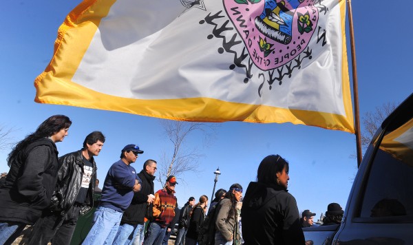 About 100 people came to a press conference to voice their opposition to regulations that limit the number of elver fishing licenses that can be issued by the Passamaquoddy Tribe. They gathered outside the Wabanaki Heritage Center in Calais on Sunday afternoon. About 100 people came to a press conference to voice their opposition to regulations that limit the number of elver fishing licenses that can be issued by the Passamaquoddy Tribe. They gathered outside the Wabanaki Heritage Center in Calais on Sunday afternoon.