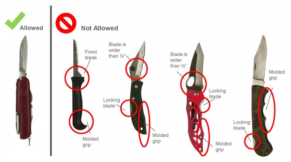 Starting April 25, passengers will be able to bring onboard a flight knives that fit specific measurements. Starting April 25, passengers will be able to bring onboard a flight knives that fit specific measurements.