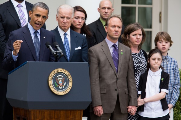 President Barack Obama delivers a statement after the Senate defeated the compromise strengthening background checks for gun buyers on Wednesday, April 17, 2013, in Washington, D.C. President Barack Obama delivers a statement after the Senate defeated the compromise strengthening background checks for gun buyers on Wednesday, April 17, 2013, in Washington, D.C.