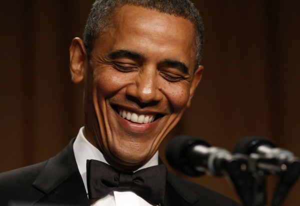 President Barack Obama laughs while speaking at the White House Correspondents' Association Dinner in Washington on Saturday. President Barack Obama laughs while speaking at the White House Correspondents' Association Dinner in Washington on Saturday.