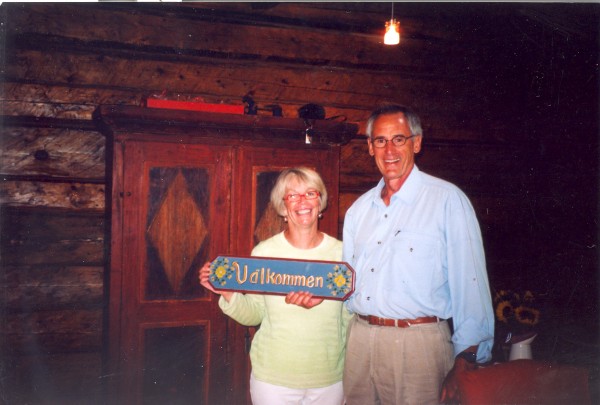 Greg and Joy Johnson welcome visitors to the log home that was dismantled in New Sweden and rebuilt on their salt water farm in Harpswell. Greg and Joy Johnson welcome visitors to the log home that was dismantled in New Sweden and rebuilt on their salt water farm in Harpswell.