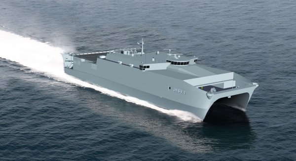 The Joint High Speed Vessel 1 called the USNS Spearhead will be succeeded by a third JHSV that will be named the USNS Millinocket in honor of the towns of East Millinocket and Millinocket. The ships are identical. The first in the series is seen here in a photo provided by its manufacturer, Austal-USA of Alabama, on May 30, 2012. The Joint High Speed Vessel 1 called the USNS Spearhead will be succeeded by a third JHSV that will be named the USNS Millinocket in honor of the towns of East Millinocket and Millinocket. The ships are identical. The first in the series is seen here in a photo provided by its manufacturer, Austal-USA of Alabama, on May 30, 2012.