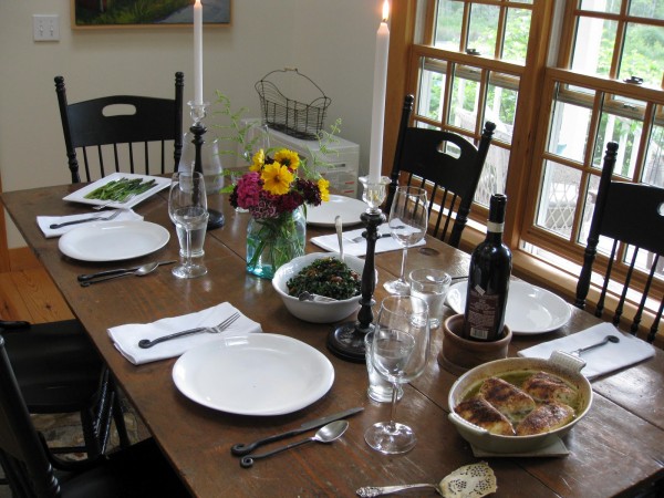A place setting at Lily's House in Stonington, owned by Kyra Alex. A place setting at Lily's House in Stonington, owned by Kyra Alex.