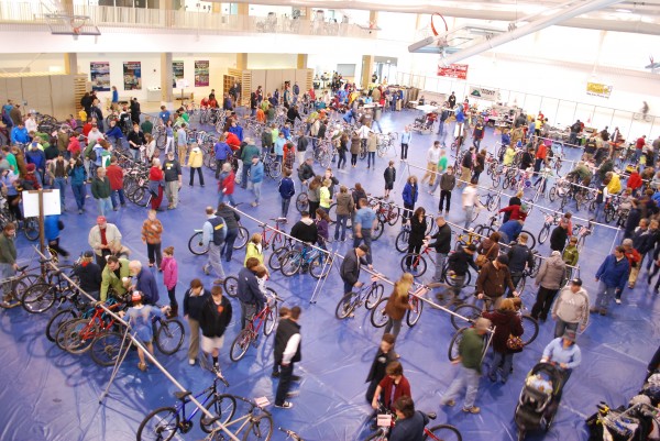 Buyers peruse the Great Maine Bike Swap in April 2012 at University of Maines New Balance Student Recreation and Fitness Center on the Orono campus. Buyers peruse the Great Maine Bike Swap in April 2012 at University of Maines New Balance Student Recreation and Fitness Center on the Orono campus.