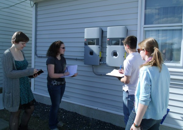 Students in Jennifer Brophy's engineering explorations class at the Maine School of Science and Mathematics in Limestone review data as part of research they helped lead that was aimed at increasing the energy efficiency of a home inhabited by an MSSM instructor on Thursday, April 25, 2013. This week, U.S. News and World Report ranked MSSM as the 13th best public high school in the nation, up from its 38th place ranking in 2012. Pictured are, from left: Emily Stamey, Bethany Hartley, Kineo Wallace and Hayley Frank. Students in Jennifer Brophy's engineering explorations class at the Maine School of Science and Mathematics in Limestone review data as part of research they helped lead that was aimed at increasing the energy efficiency of a home inhabited by an MSSM instructor on Thursday, April 25, 2013. This week, U.S. News and World Report ranked MSSM as the 13th best public high school in the nation, up from its 38th place ranking in 2012. Pictured are, from left: Emily Stamey, Bethany Hartley, Kineo Wallace and Hayley Frank.