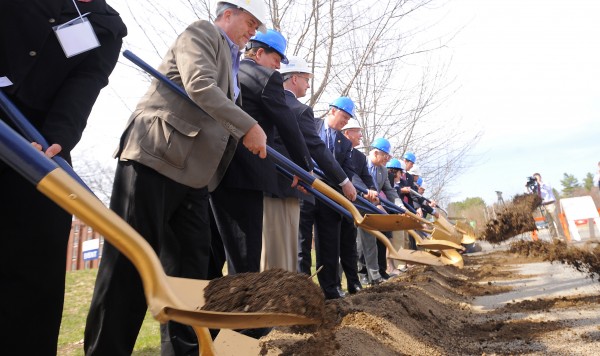 Dignitaries do the ceremonial ground breaking for the new Emera Astronomy Center at the University of Maine in Orono Monday. Dignitaries do the ceremonial ground breaking for the new Emera Astronomy Center at the University of Maine in Orono Monday.