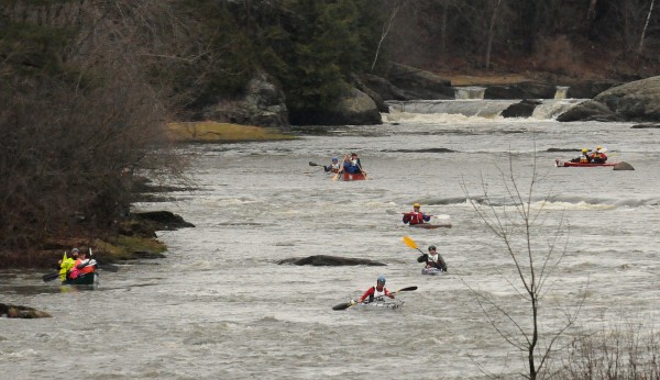 Boats make their way down the Kenduskeag Stream in Bangor during the 2013 Kenduskeag Stream Canoe Race. Boats make their way down the Kenduskeag Stream in Bangor during the 2013 Kenduskeag Stream Canoe Race.