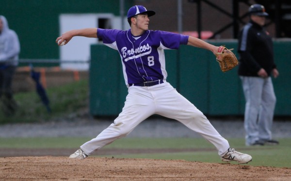 Hampden Academy's Matt Martin throws a pitch against Brewer on Wednesday, May 22, 2013. Hampden Academy's Matt Martin throws a pitch against Brewer on Wednesday, May 22, 2013.