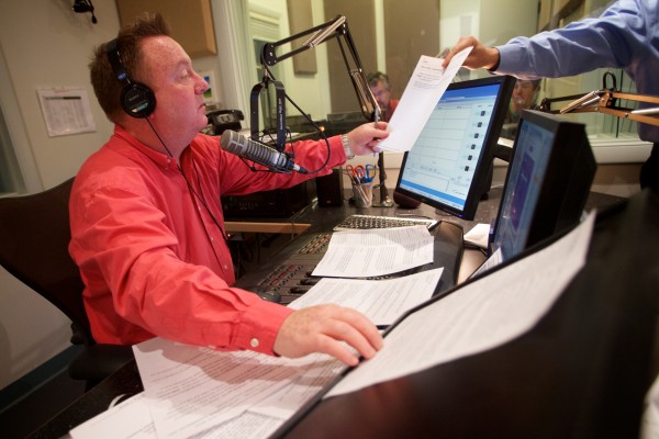Keith Shortall, Maine Public Broadcasting's news and public affairs director, hosts "Maine Calling" in the MPBN Portland radio studio on Tuesday. Keith Shortall, Maine Public Broadcasting's news and public affairs director, hosts "Maine Calling" in the MPBN Portland radio studio on Tuesday.