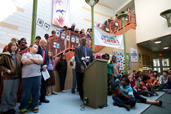 Portland Public Schools Superintendent Emmanuel Caulk speaks at a news conference at the East End Community School Monday morning, urging voters to approve the school budget in a citywide referendum Tuesday. Portland Public Schools Superintendent Emmanuel Caulk speaks at a news conference at the East End Community School Monday morning, urging voters to approve the school budget in a citywide referendum Tuesday.