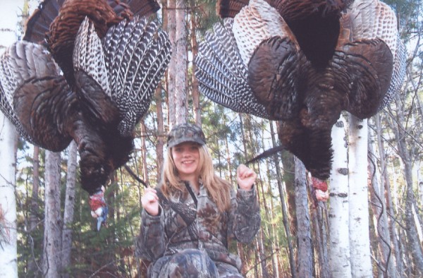 Cassidy Burns, 13, of Corinth, poses with the two turkeys she shot on Youth Turkey Day, April 27, 2013. One turkey weighed 21 pounds, had a 10-inch beard, and one-inch spurs. The other weighed 18.5 pounds, had an 8.5-inch beard, and had 3/4-inch spurs. Cassidy Burns, 13, of Corinth, poses with the two turkeys she shot on Youth Turkey Day, April 27, 2013. One turkey weighed 21 pounds, had a 10-inch beard, and one-inch spurs. The other weighed 18.5 pounds, had an 8.5-inch beard, and had 3/4-inch spurs.