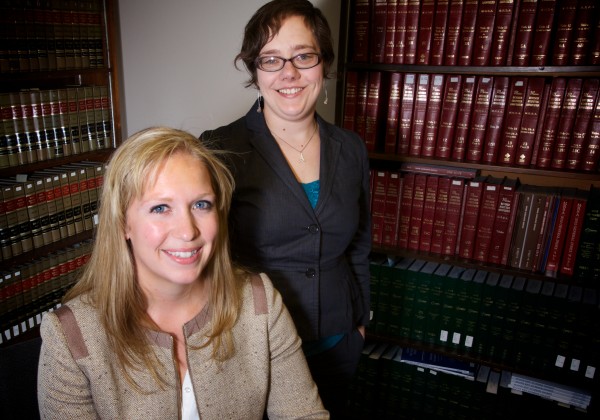 Jessica Currier (left) and Allison Ouellet are returning to their home counties in Maine after graduating from the University of Maine School of Law. Jessica Currier (left) and Allison Ouellet are returning to their home counties in Maine after graduating from the University of Maine School of Law.