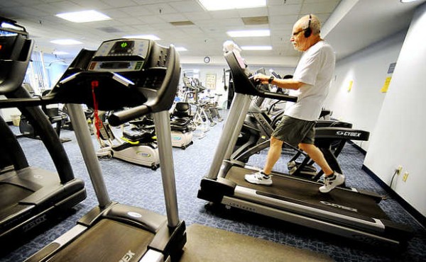 Rich Livingston works out in the Health and Fitness Center at Central Maine Medical Center recently. Livingston, 68, had a heart attack last fall. "I would have died but for the intervention" at the Central Maine Heart and Vascular Institute, he said. Rich Livingston works out in the Health and Fitness Center at Central Maine Medical Center recently. Livingston, 68, had a heart attack last fall. "I would have died but for the intervention" at the Central Maine Heart and Vascular Institute, he said.