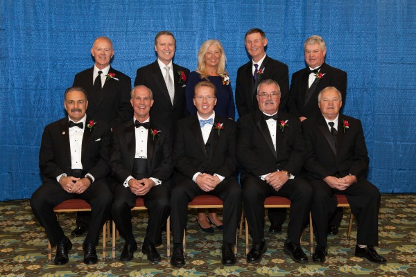The Maine Sports Hall of Fame inducted 10 new members on Sunday during a ceremony at the Augusta Civic Center. They are (seated, from left): Robert Russo, Douglas Brown, Ricky Craven, Manchester Wheeler and Paul Vachon; and standing (from left): Skip Robinson, William Cohen, Paula Doughty, John Wolfgram and Gary Fifield. The Maine Sports Hall of Fame inducted 10 new members on Sunday during a ceremony at the Augusta Civic Center. They are (seated, from left): Robert Russo, Douglas Brown, Ricky Craven, Manchester Wheeler and Paul Vachon; and standing (from left): Skip Robinson, William Cohen, Paula Doughty, John Wolfgram and Gary Fifield.