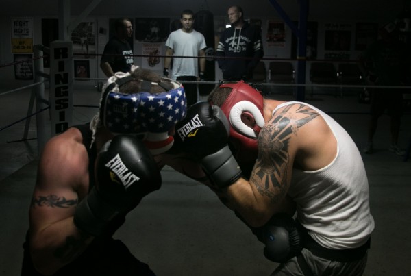 Brandon Berry (right) of West Forks spars with Phil Kyser of Stockton Springs during a training session at Wyman's Boxing Club on Thursday, May 29, 2013. Berry has been training at Wyman's for the past four years. He made his professional boxing debut in early May as the headliner for a match in Skohegan. It was the first professional fight in Maine since 2005 after the state boxing comission was disbanded. Brandon Berry (right) of West Forks spars with Phil Kyser of Stockton Springs during a training session at Wyman's Boxing Club on Thursday, May 29, 2013. Berry has been training at Wyman's for the past four years. He made his professional boxing debut in early May as the headliner for a match in Skohegan. It was the first professional fight in Maine since 2005 after the state boxing comission was disbanded.