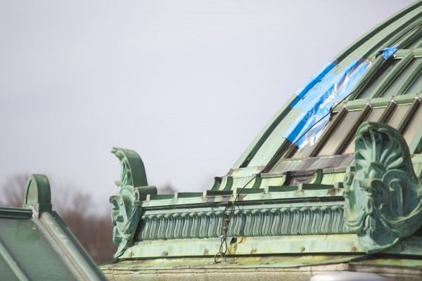 A tarp on the dome of the Bangor Public Library keeps out the elements on the dilapidated roof. The Bangor Public Library needs $3 million to replace the copper roof on the building, the current roof has outlived its use and is causing water damage in parts of the building. A tarp on the dome of the Bangor Public Library keeps out the elements on the dilapidated roof. The Bangor Public Library needs $3 million to replace the copper roof on the building, the current roof has outlived its use and is causing water damage in parts of the building.