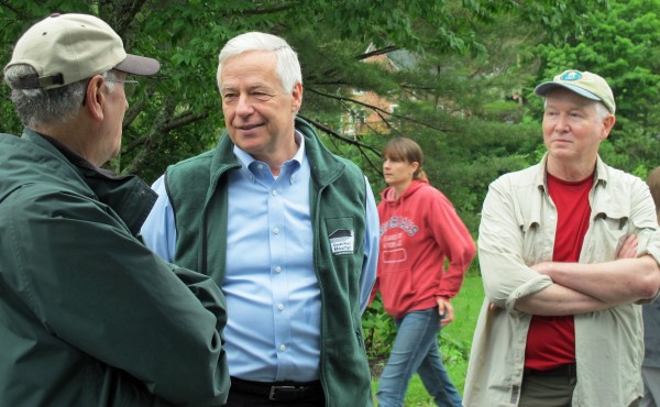 U.S. Rep. Mike Michaud (center) speaks with members of the Penobscot Fly Fishers club during Orland River Days on Saturday, June 29, 2013. U.S. Rep. Mike Michaud (center) speaks with members of the Penobscot Fly Fishers club during Orland River Days on Saturday, June 29, 2013.