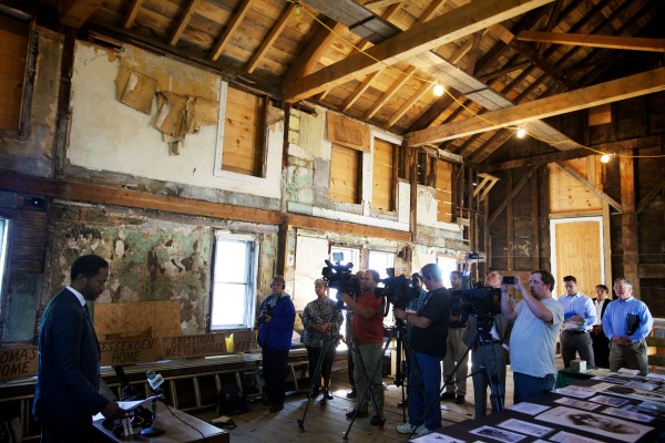 Brent Legg of the National Trust for Historic Preservation speaks as the press gathers inside Portland's Abyssinian Meeting House Wednesday morning at a press conference announcing the 185-year-old church's addition to the National Trust for Historic Preservationâs 11 âMost Endangered Historic Places" list. Brent Legg of the National Trust for Historic Preservation speaks as the press gathers inside Portland's Abyssinian Meeting House Wednesday morning at a press conference announcing the 185-year-old church's addition to the National Trust for Historic Preservationâs 11 âMost Endangered Historic Places" list.