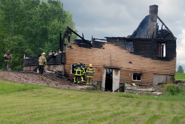 A log cabin home at 391 Phillips Road in Winn was destroyed by fire on Tuesday, June 4, 2013. A log cabin home at 391 Phillips Road in Winn was destroyed by fire on Tuesday, June 4, 2013.