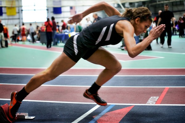 Brewer High School's Teal Jackson starts her 200-meter dash at the Class A State Indoor Track Championships in Gorham, on Feb. 18. Jackson won the event, as well as the 400-meter run and the 55-meter dash. Brewer High School's Teal Jackson starts her 200-meter dash at the Class A State Indoor Track Championships in Gorham, on Feb. 18. Jackson won the event, as well as the 400-meter run and the 55-meter dash.
