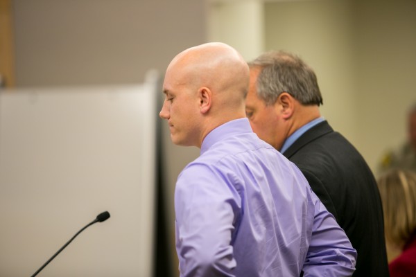 Andrew Weatherbee stands with his lawyer during his arraignment hearing at the Penobscot Judicial Center on Thursday, March 14, 2013. Andrew Weatherbee stands with his lawyer during his arraignment hearing at the Penobscot Judicial Center on Thursday, March 14, 2013.