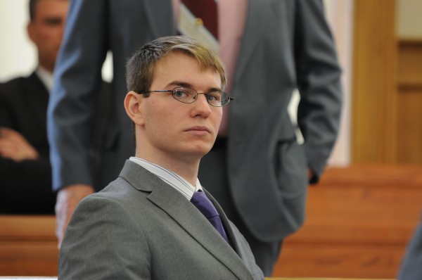 Thayne Ormsbyturns during his triple homicide trial in superior court in Houlton on Monday, April 9, 2012. Thayne Ormsbyturns during his triple homicide trial in superior court in Houlton on Monday, April 9, 2012.