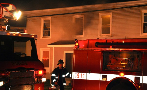 Bangor firefighters respond to a blaze at 378-380 Hammond St. early Monday morning. Bangor firefighters respond to a blaze at 378-380 Hammond St. early Monday morning.