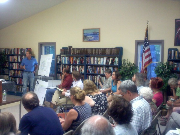 Bangor resident Mike Smith, one of the developers of the permitted 5-turbine Pisgah Mountain wind farm, helped to present oral arguments about sound levels on July 18, 2013, to the Clifton Planning Board as part of a Superior Court judge's remand order to provide more facts and finding about sound levels and tower heights. Bangor resident Mike Smith, one of the developers of the permitted 5-turbine Pisgah Mountain wind farm, helped to present oral arguments about sound levels on July 18, 2013, to the Clifton Planning Board as part of a Superior Court judge's remand order to provide more facts and finding about sound levels and tower heights.