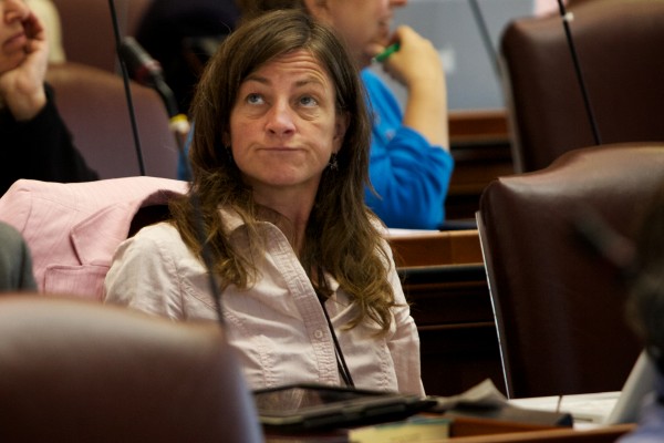 State Rep. Elizabeth Dickerson, D-Rockland, reacts as LD 1572 fails to pass in the house Tuesday. The bill would have made changes to the budget. State Rep. Elizabeth Dickerson, D-Rockland, reacts as LD 1572 fails to pass in the house Tuesday. The bill would have made changes to the budget.