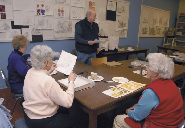 Lincoln artist David Whalen teaches a Penobscot Valley Senior College class in watercolor painting at Eastport Hall on the University of Maine at Augusta-Bangor campus on Friday, March 8, 2013. Lincoln artist David Whalen teaches a Penobscot Valley Senior College class in watercolor painting at Eastport Hall on the University of Maine at Augusta-Bangor campus on Friday, March 8, 2013.