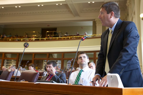 State Rep. Kenneth Fredette speaks against overriding Governor Lepage's veto of LD1362, a tar sands study, at the State House Tuesday. The house did not pass the override. State Rep. Kenneth Fredette speaks against overriding Governor Lepage's veto of LD1362, a tar sands study, at the State House Tuesday. The house did not pass the override.