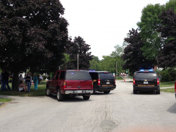 Part of Chamberlain Street surrounding the area near Colonial Circle is blocked off in Brewer on Thursday. Part of Chamberlain Street surrounding the area near Colonial Circle is blocked off in Brewer on Thursday.