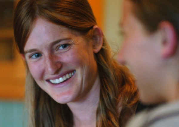 Annemarie Ahearn (left), owner and chef of Salt Water Farm, laughs with a student during a workshop in May 2011. Annemarie Ahearn (left), owner and chef of Salt Water Farm, laughs with a student during a workshop in May 2011.
