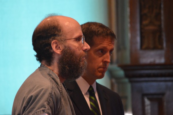 Christopher Knight, left, stands with his attorney, Walter McKee, at Kennebec County Superior Court in Augusta on Tuesday. He pleaded not guilty to theft and burglary charges. Christopher Knight, left, stands with his attorney, Walter McKee, at Kennebec County Superior Court in Augusta on Tuesday. He pleaded not guilty to theft and burglary charges.