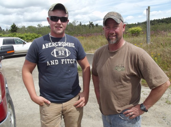 Blake Smith (left) of Cherryfield took video and photographs of sharks - identified as porbeagles - while working with Robert Alley Jr. of Addison (right) in the waters off Jonesport. Blake Smith (left) of Cherryfield took video and photographs of sharks - identified as porbeagles - while working with Robert Alley Jr. of Addison (right) in the waters off Jonesport.