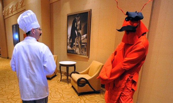 Clawd the lobster and his handler Stephan the chef are the characters Hollywood Casino came up with to promote responsible gaming at the facility this week. Clawd the lobster and his handler Stephan the chef are the characters Hollywood Casino came up with to promote responsible gaming at the facility this week.