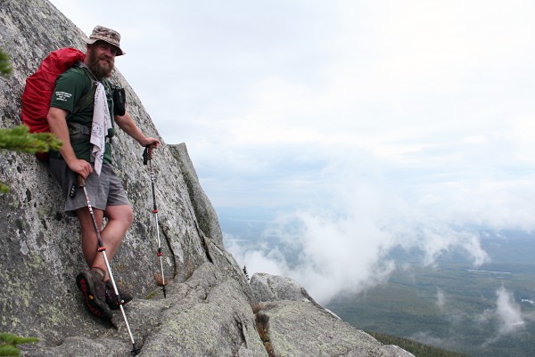 Hiker Steve Clendenning pauses on Mount Katahdin to enjoy the view during his 2,185-mile hike of the Appalachian Trail. Hiker Steve Clendenning pauses on Mount Katahdin to enjoy the view during his 2,185-mile hike of the Appalachian Trail.