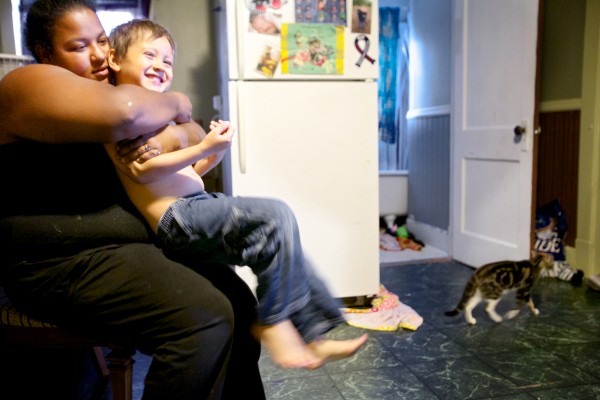 Samarali "Sam" Daniels, 23, hugs her son Hector, 5, in the kitchen of their Augusta apartment. Their family is among 25,000 Mainers teetering on the edge and now in jeopardy of losing access to affordable health care. Samarali "Sam" Daniels, 23, hugs her son Hector, 5, in the kitchen of their Augusta apartment. Their family is among 25,000 Mainers teetering on the edge and now in jeopardy of losing access to affordable health care.