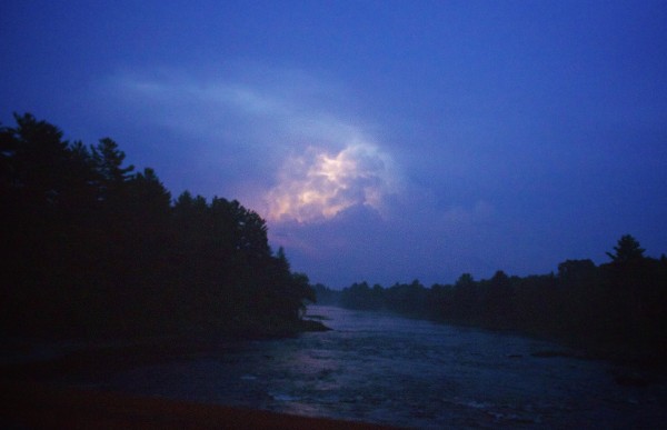 Lightning strikes brighten the sky over the Eastern Branch of the Penobscot River Wednesday evening in northern Penobscot County after a storm left thousands without power throughout Maine. Lightning strikes brighten the sky over the Eastern Branch of the Penobscot River Wednesday evening in northern Penobscot County after a storm left thousands without power throughout Maine.