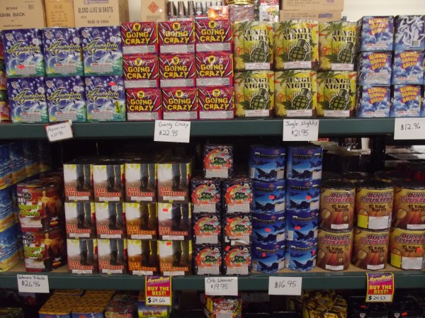 Assorted fireworks products in Black Bear Fireworks store in Machias. Assorted fireworks products in Black Bear Fireworks store in Machias.