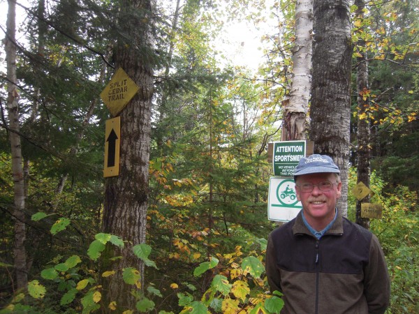 Craig Troeger, Van Buren Water District trustee, on the Split Cedar Trail in the recently protected Violette Brook watershed. Craig Troeger, Van Buren Water District trustee, on the Split Cedar Trail in the recently protected Violette Brook watershed.