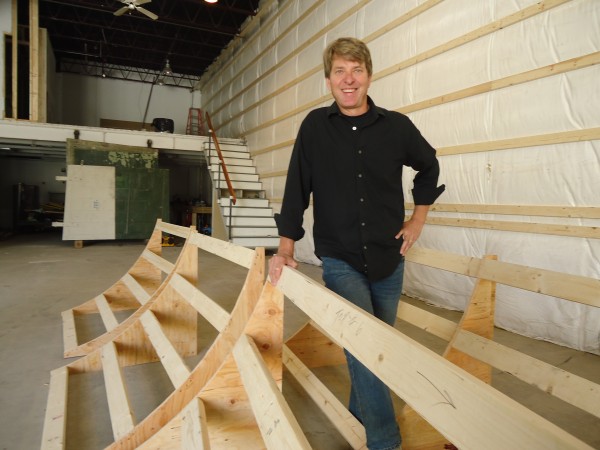 Rory Strunk oversees the building of a cyc stage at Global Studios and Maine Media Hub. The state's first digital media studio opens in late-October on Danforth Street in Portland. Rory Strunk oversees the building of a cyc stage at Global Studios and Maine Media Hub. The state's first digital media studio opens in late-October on Danforth Street in Portland.