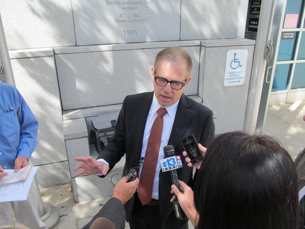 Defense attorney James Howaniec talks to reporters outside the Cumberland County courthouse Monday afternoon. His client, Kristina Lowe, faces multiple charges, including two counts of manslaughter, for her role in a Jan. 7, 2012, car crash. Defense attorney James Howaniec talks to reporters outside the Cumberland County courthouse Monday afternoon. His client, Kristina Lowe, faces multiple charges, including two counts of manslaughter, for her role in a Jan. 7, 2012, car crash.