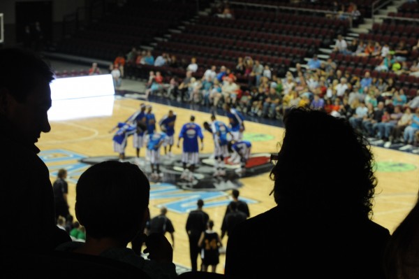 A family watches the Harlem Globetrotters during the first public event held at the new Cross Insurance Center in Bangor on Friday. A family watches the Harlem Globetrotters during the first public event held at the new Cross Insurance Center in Bangor on Friday.