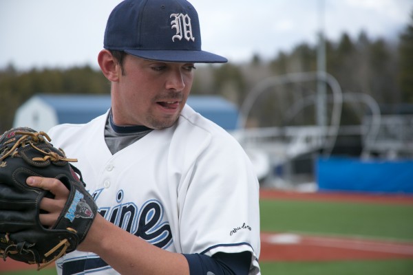 University of Maine junior transfer Tommy Lawrence winds up for a pitch during practice on Tuesday, March 26, 2013. Lawrence has set the pitching tone for the Maine baseball team this season. University of Maine junior transfer Tommy Lawrence winds up for a pitch during practice on Tuesday, March 26, 2013. Lawrence has set the pitching tone for the Maine baseball team this season.