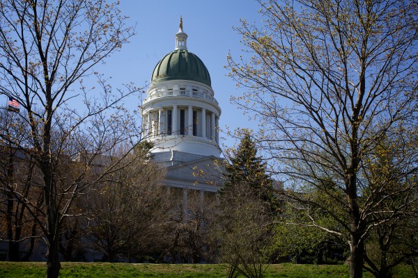 The State House in Augusta in May. The State House in Augusta in May.