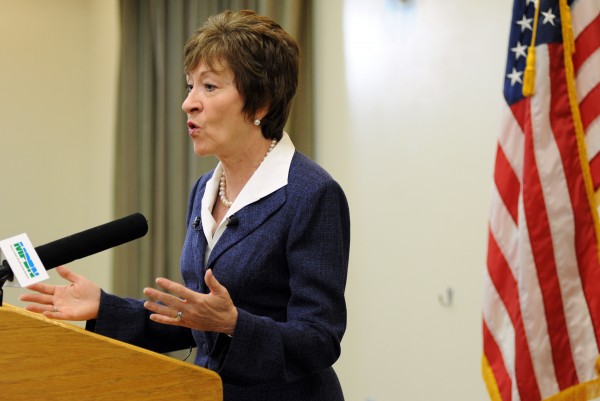 U.S. Sen. Susan Collins speaks to the media at Husson University's Dyke Center for Family Business on Thursday morning about her role in the federal deal to end the 16-day government shutdown. U.S. Sen. Susan Collins speaks to the media at Husson University's Dyke Center for Family Business on Thursday morning about her role in the federal deal to end the 16-day government shutdown.